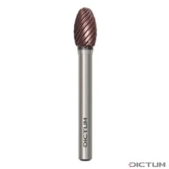 Fraise Sur Tige DICTUM MD TiAlN, Ø Tige 6 Mm, Forme De Goutte 10 X 16 Mm