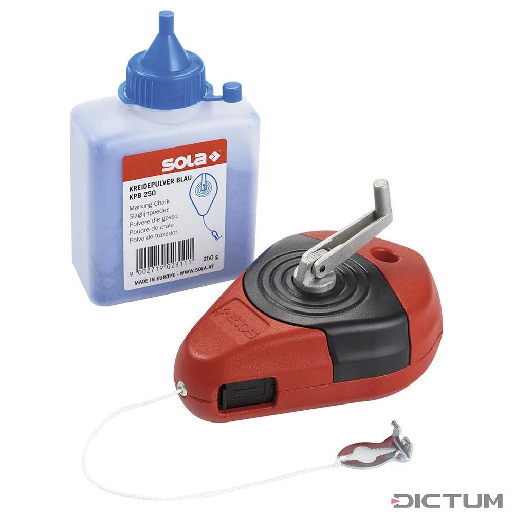 Cordeau à Tracer à La Craie Sola CLP, Incl. Poudre De Craie Bleue -Famille Outil Magasin