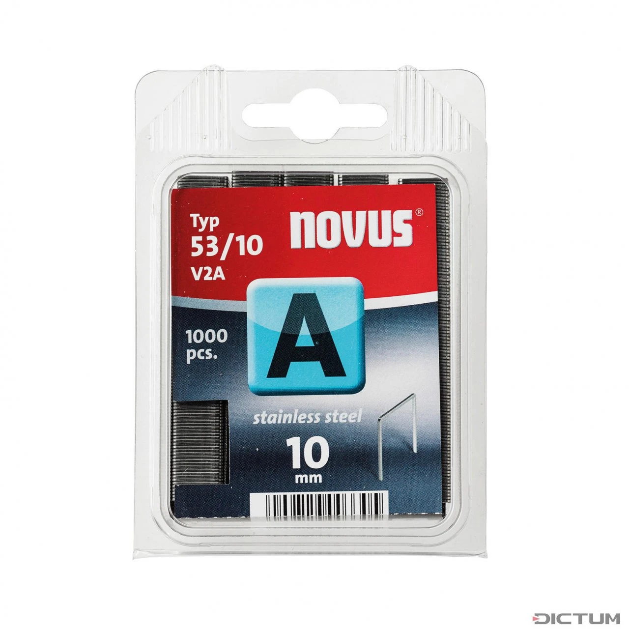Novus Agrafes Fines, Type 53, Inoxydables, Longueur 10 Mm, 1000 Pièces -Famille Outil Magasin