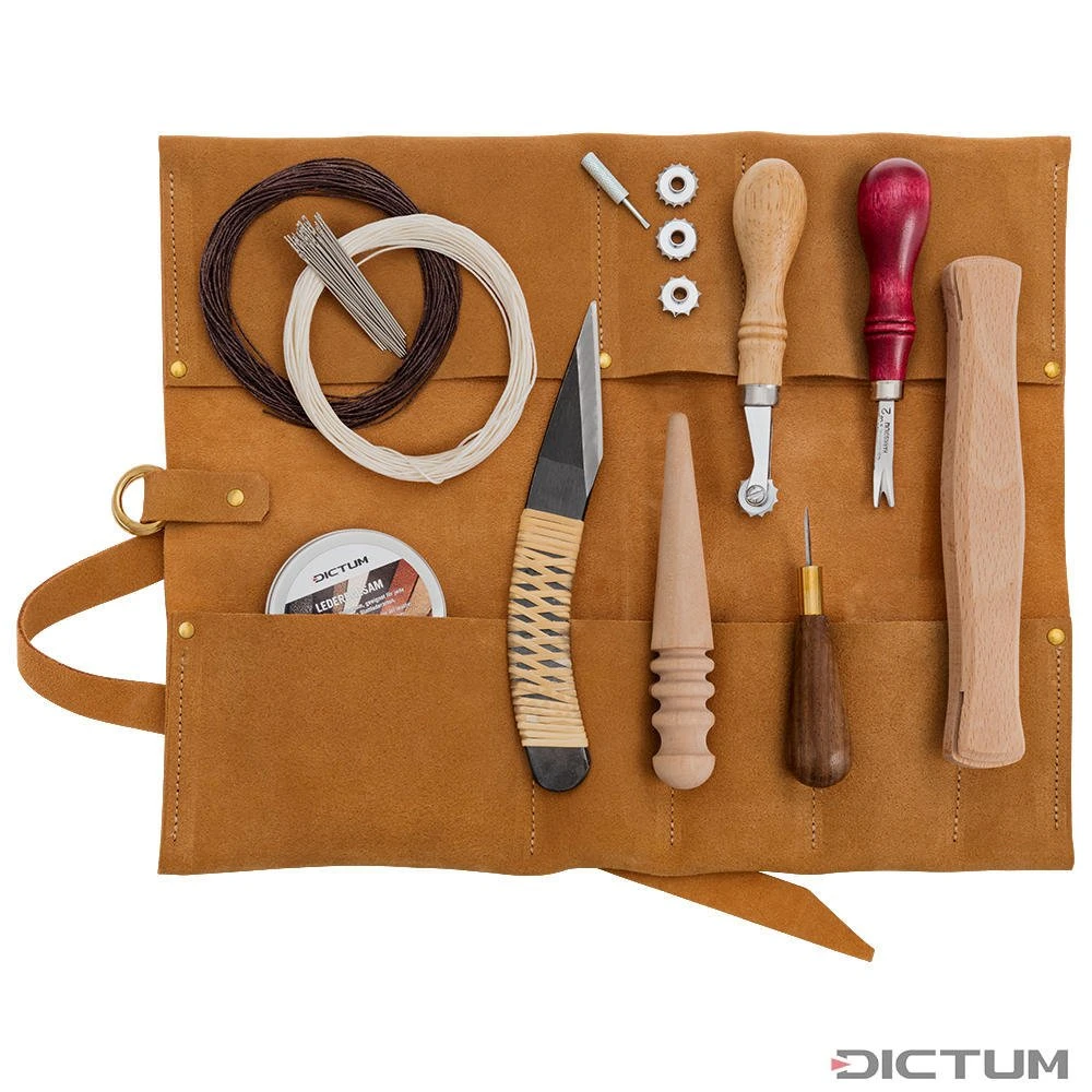 Kit de démarrage pour travail du cuir DICTUM, 10 pièces Kit De Démarrage Pour Travail Du Cuir DICTUM, 10 Pièces -Famille Outil Magasin